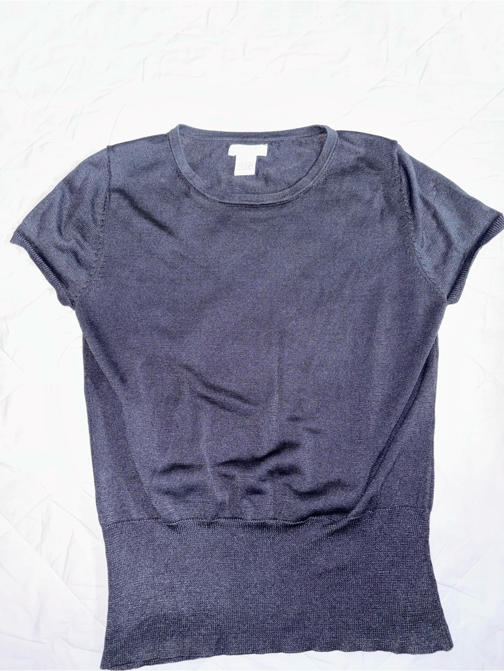 Vintage Marshall Fields Women's Short Sleeve Silk Top — Black